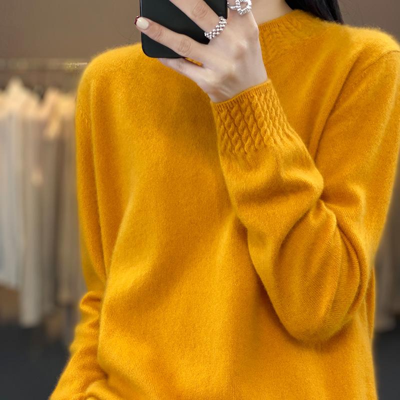 Женский кашемировый свитер Qinghe кашемир 30% кашемир 70% шерсть осенне-зимний пуловер теплый и модный