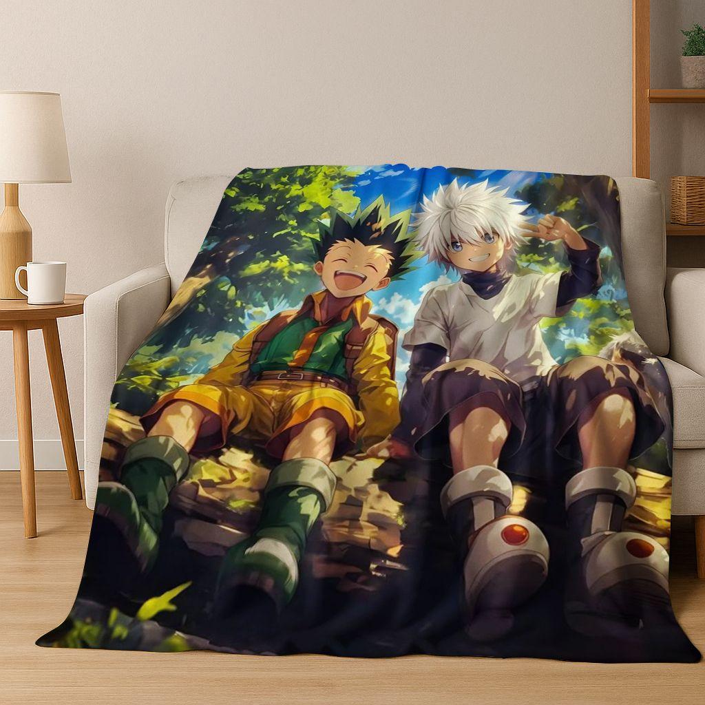 Аниме HUNTER X HUNTER HXH Гон Фрикс Киллуа Мультяшное Фланелевое Одеяло, Уютное Мягкое Плед для Дома Спальни Кровати Дивана Покрытие Ребенок