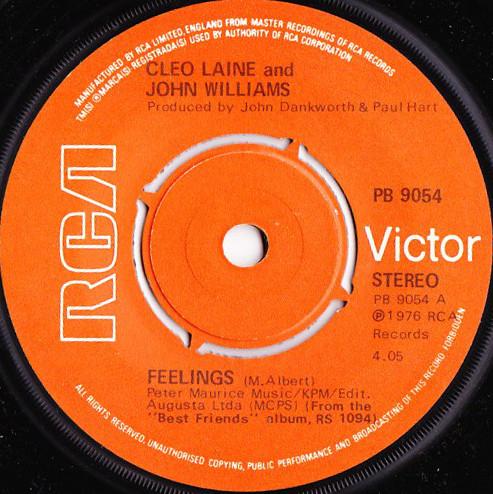 7inch Record CLEO LAINE & JOHN WILLIAMS - Feelings PB9054 RCA Victor 1976 UK Classical Used