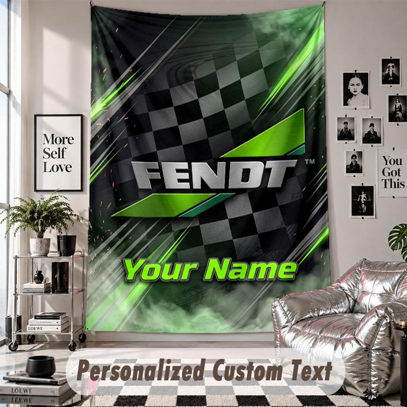 Wall Hanging Tapestry With Custom Name & Text, Fendt Decorative Tapestry For Bedroom