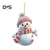 Christmas Snowman Pendant Hanging Ornament with Lanyard Easy To Hang Cartoon Acrylic Pendant Xmas Tree Decoration