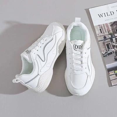 Белые кроссовки на толстой подошве Белые женские плетеные женские ботинки Летняя спортивная обувь для женщин Дропшиппинг Популярные товары Самые дешевые