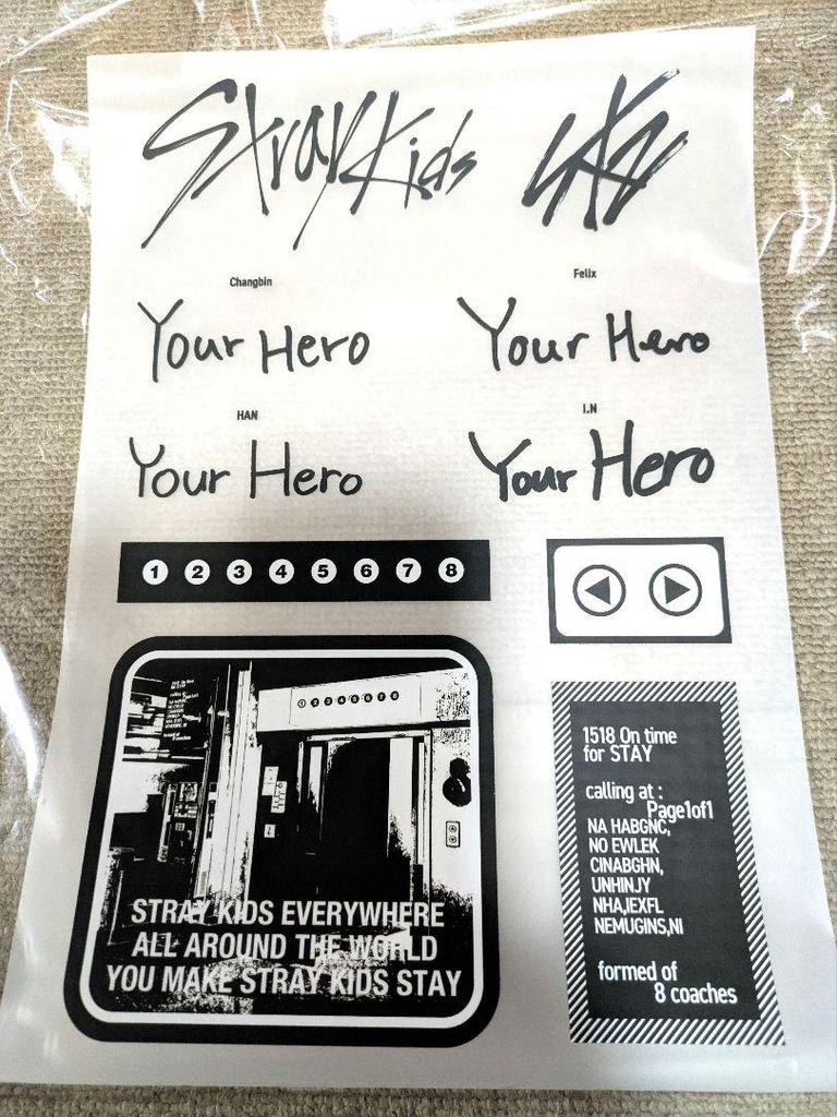 [USED] Stray Kids Your Hero Iron Transfer Sheet