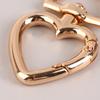 5Pcs/Lot Peach Heart Shape Metal Spring Clasp Carabiner Key Ring Connectors For Diy Keychain Snap Clasp Jewelry Accessories