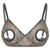 Womens Hollow Out Lace Bra Top Adjustable Spaghetti Straps Sheer Panels Club Rave Wear