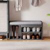 Shoe Rack With Bench Hallway Shoe Storage Cabinet 3 Tier Design For Hallway Entrance Living Room Bedroom Gray