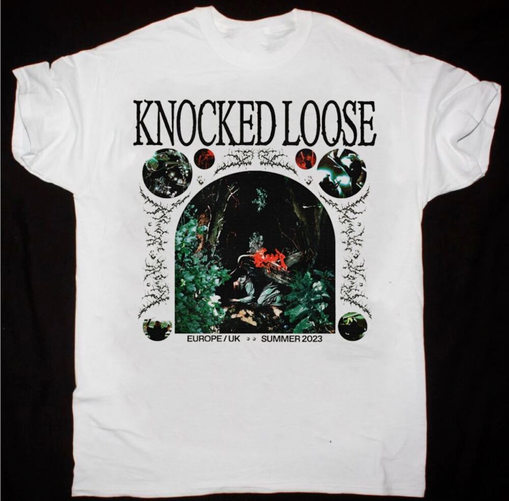 Винтажная футболка Knocked Loose Band 2023 Подарок для фаната Хлопок Белый Унисекс Футболка BL115