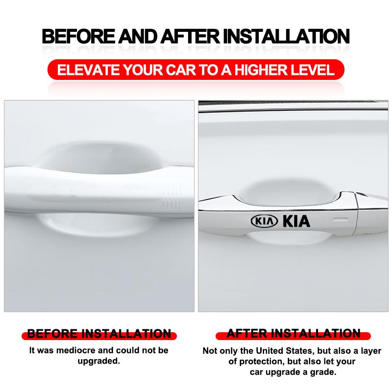 4pcs Fashion Car Styling Door Handle Stickers Tire Rear View Mirror Decals For Kia Rio Ceed Sportage Cerato Soul Sorento K2 K5 Flip Car Accessories