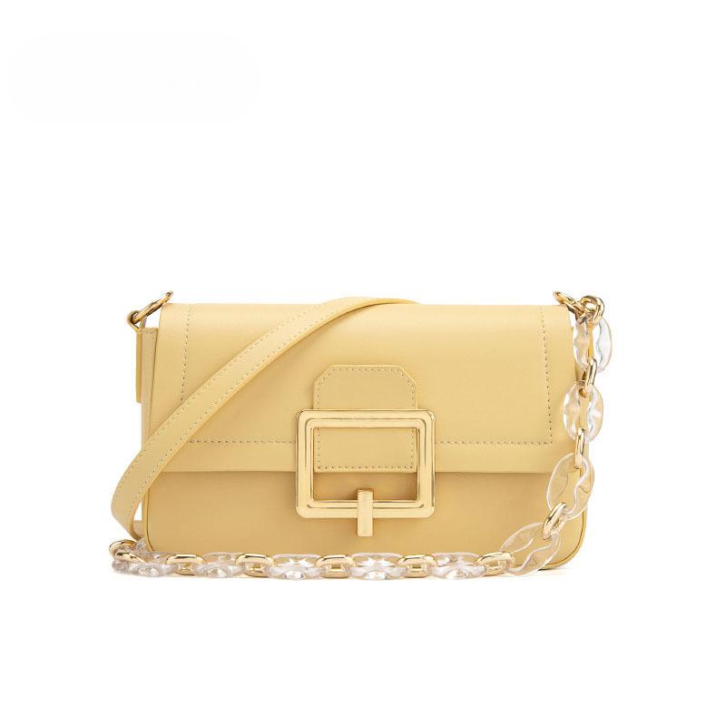 Женская сумка весна-лето французский стиль нишевая текстура одно плечо коровья кожа кроссбоди маленькая квадратная сумка цепочка натуральная кожа подмышечная сумка