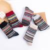 5 пар женских осенне-зимних новых утолщенных теплых носков до середины икры в этническом стиле из кроличьей шерсти