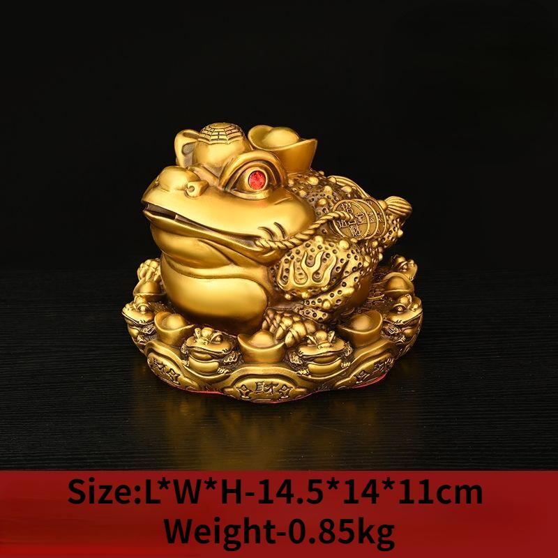Привлечение богатства Zhaocai Медно-золотая жаба Украшение в виде трехногой жабы Офисное украшение Гостиная Винный шкаф Ремесло Открытие Подарок