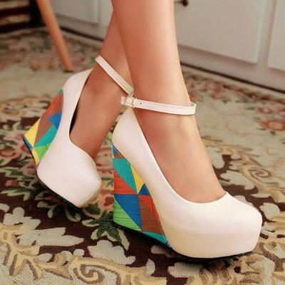 Модные 11 см, большой размер 33-43, элегантные разноцветные туфли с круглым носком, женские туфли-лодочки, модные туфли на платформе и высоком каблуке для свиданий, женская обувь