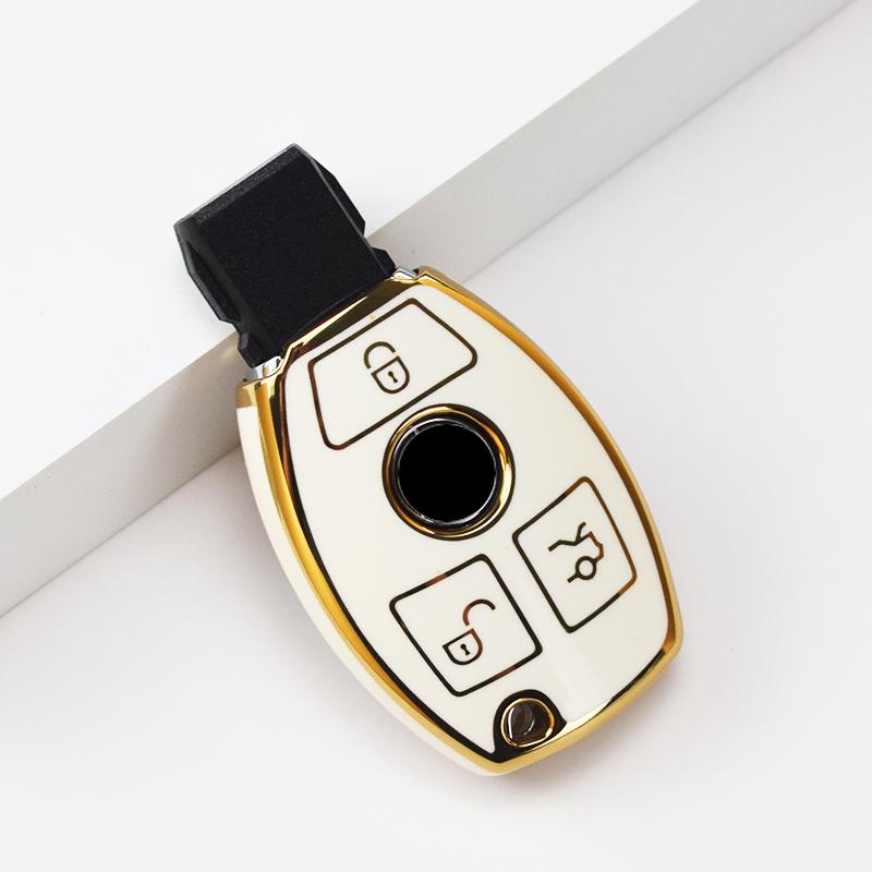 Чехол для ключей из ТПУ с 3 кнопками, чехол для ключей для Mercedes Benz ABCS Class AMG GLA CLA GLC W176 W221 W204 W205, держатель аксессуаров в виде ракушки