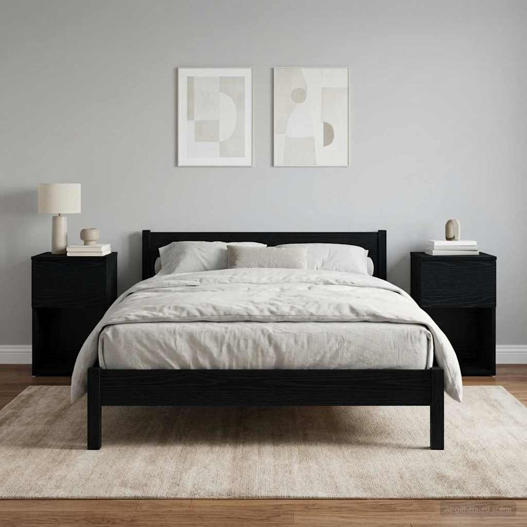 Bedside Cabinet 2 pcs Black Oak 29 x 31.5 x 49 cm