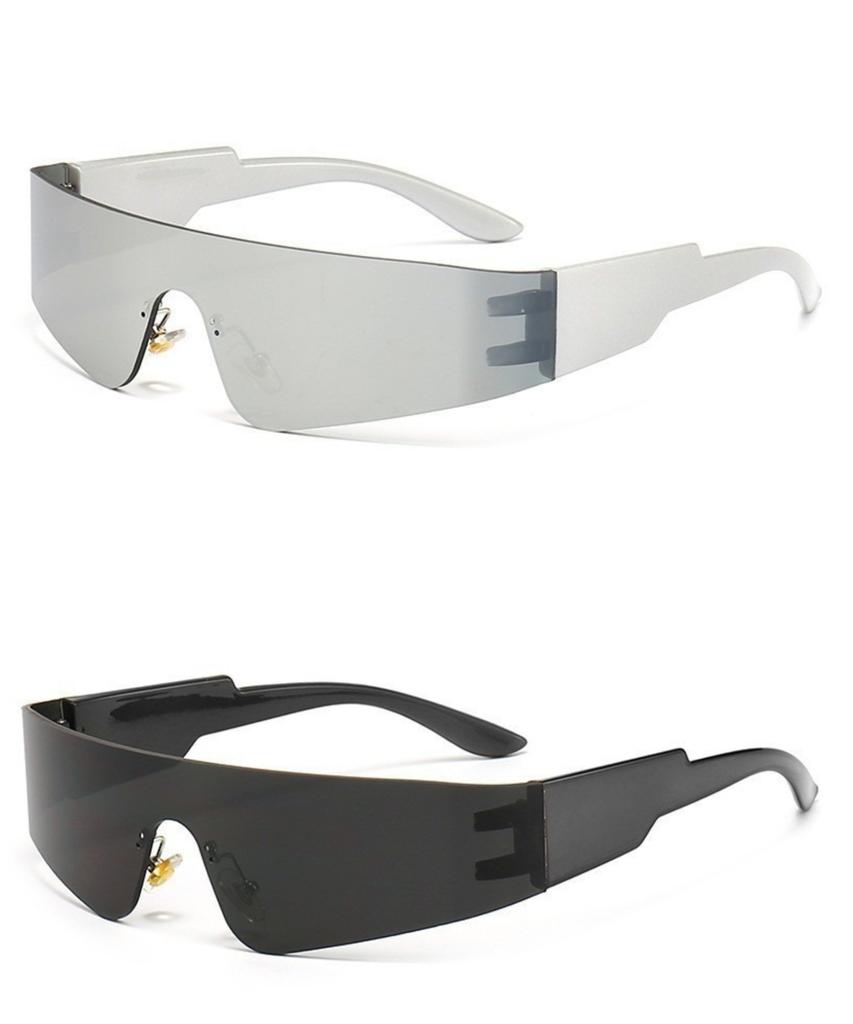 Панк Солнцезащитные очки Моноблок Новые Y2k Безободковые Солнцезащитные очки 2000-х Оттенки Очки UV400 Женские Дизайнерские Очки