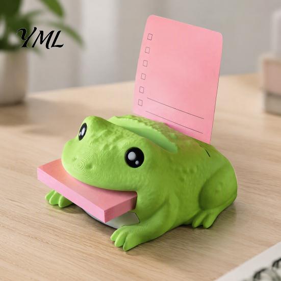 Desktop Organizer for Sticky Notes Cute Note Holder Toad, Desk Notepad Holder, Fun Pen Funny Memo Stand Stand, Office Accessory Gift Friends