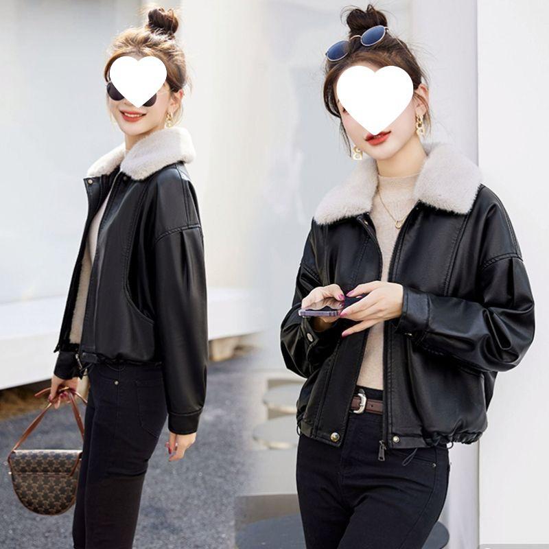 Женская кожаная куртка petite 2025: Короткая, с флисовой подкладкой и идеальная для весны, осени и зимы