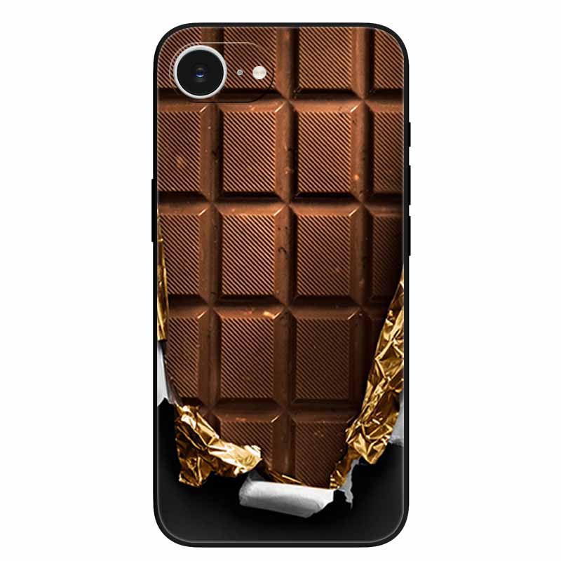 Black Phone Case Cover For Apple iPhone 16e Cases Printed TPU Soft Bumper Shell for iPhone16e 16e 2025 Protection Silicon Covers