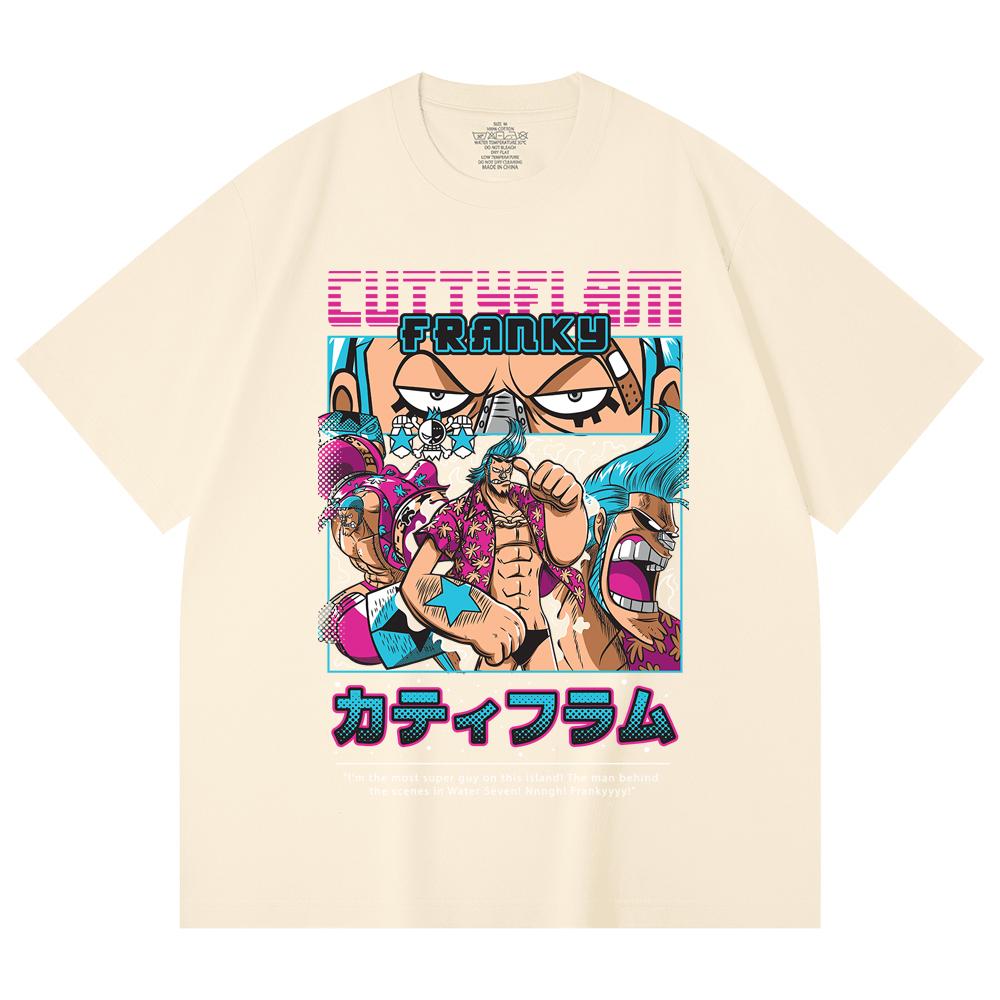 230 Gsm 100% Cotton One Piece V18 Franky Print Unisex Heavy Cotton T Shirt