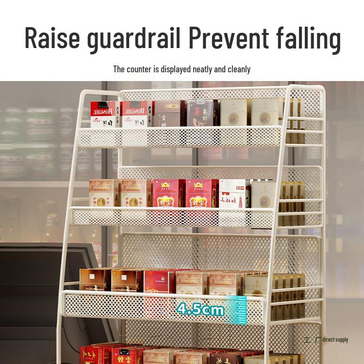 Compact Countertop Snack & Cigarette Display Rack for Convenience Store Cash Register
