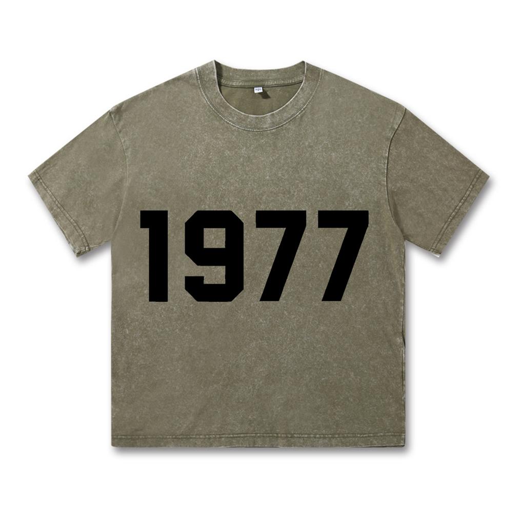 Ретро стираная винтажная футболка 1977 года Футболка 1977 года Женская модная повседневная толстовка-пуловер Женская футболка 1977 года