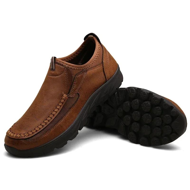 Кожаная мужская повседневная обувь Zapatos Новые мужские лоферы мокасины дышащие слипоны обувь для вождения большие размеры 39-48 дропшиппинг