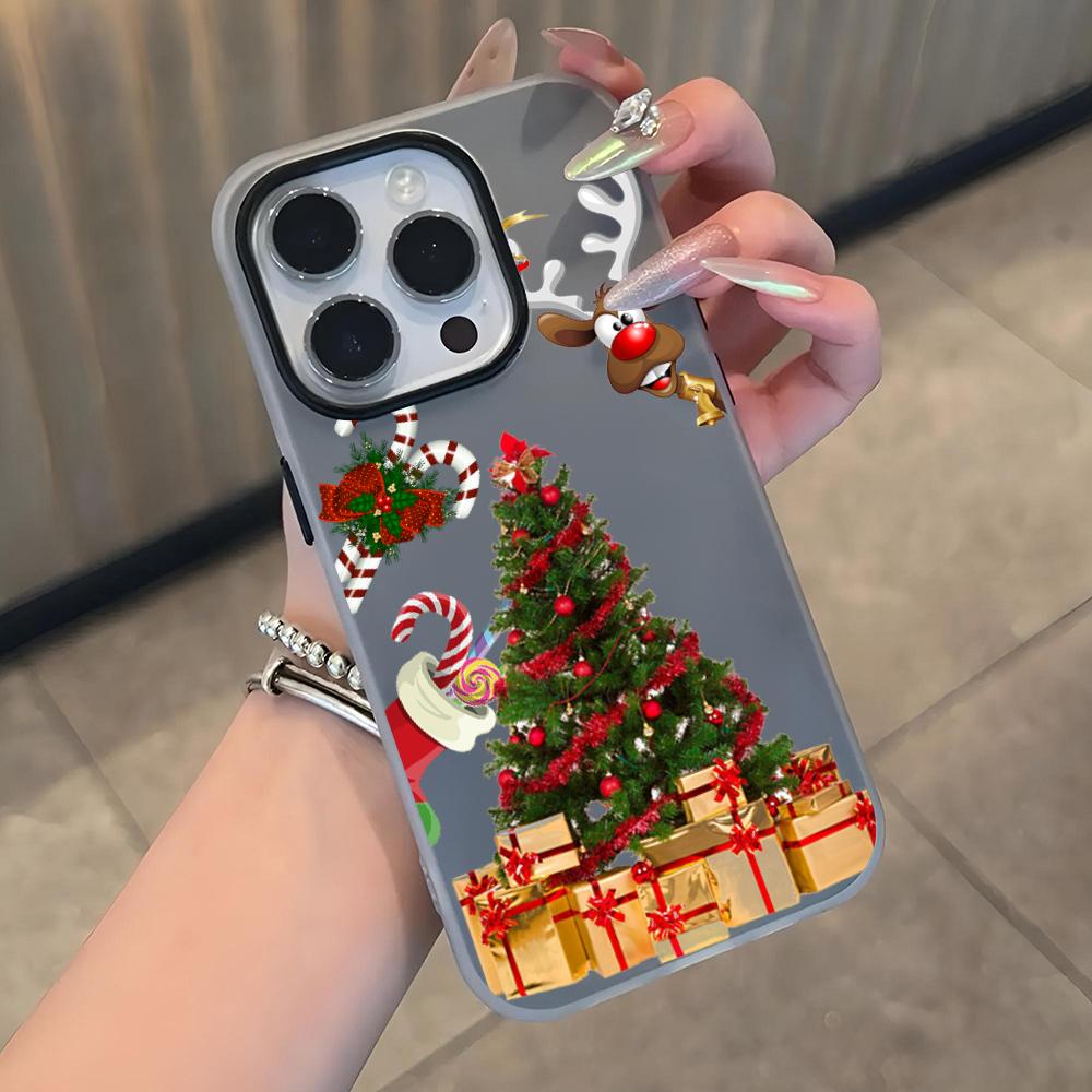 Santa Claus Christmas Tree Phone Case Soft Matte Candy For IPhone 17 16 15 14 Pro Max Plus 13 12 11 Transparent Bumper Cover