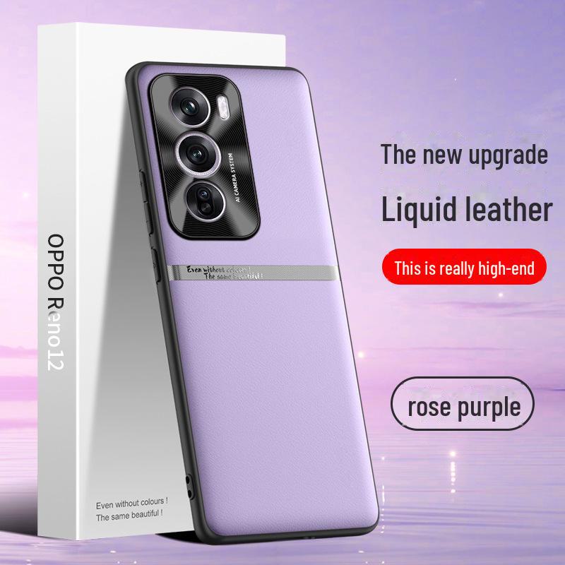 Чехол Liquid Leather Anti-Fall для мобильного телефона Oppo Reno12