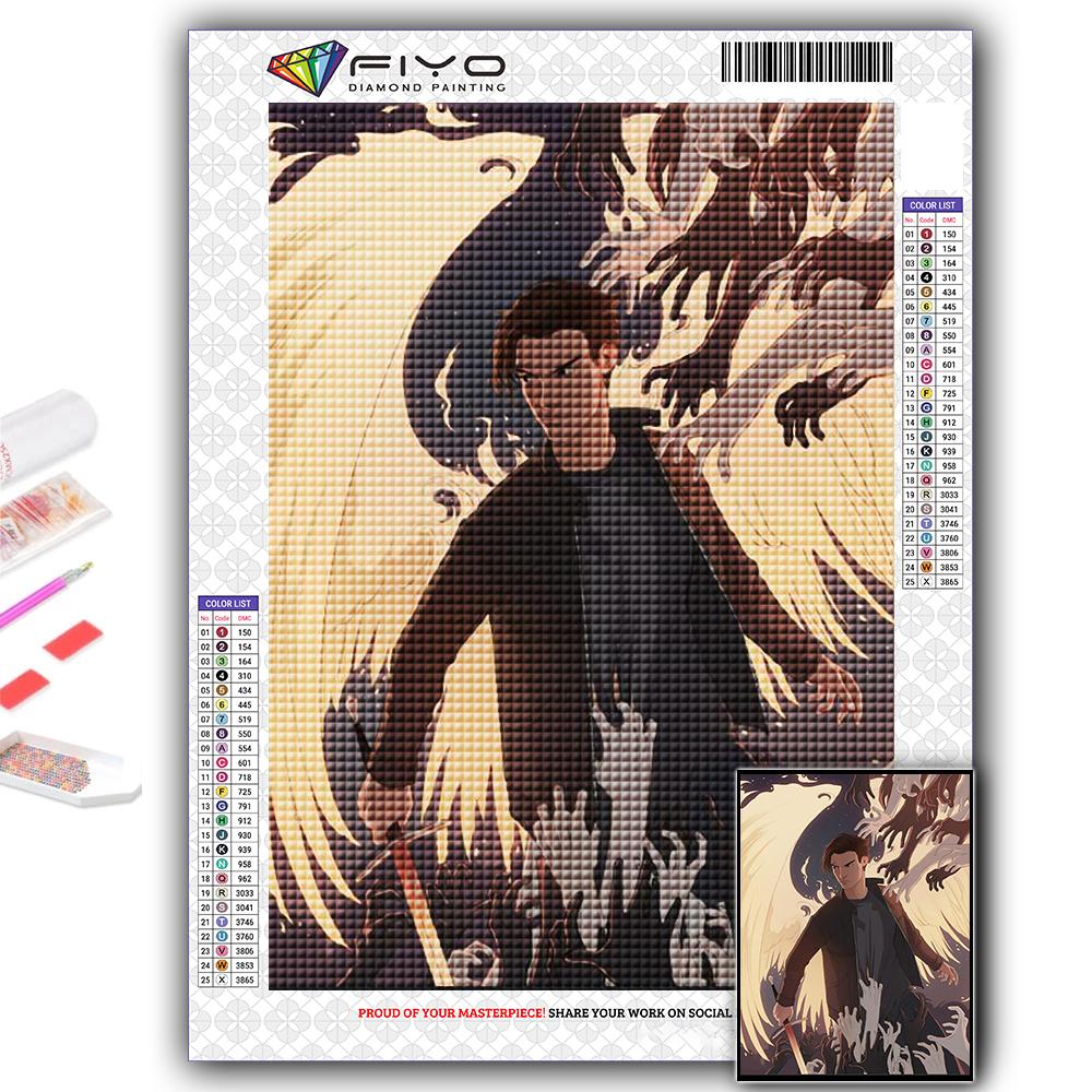 5D DIY Алмазная картина Японский стиль Иллюстрация Вышивка крестом Алмазная художественная вышивка Мозаика Домашний деко
