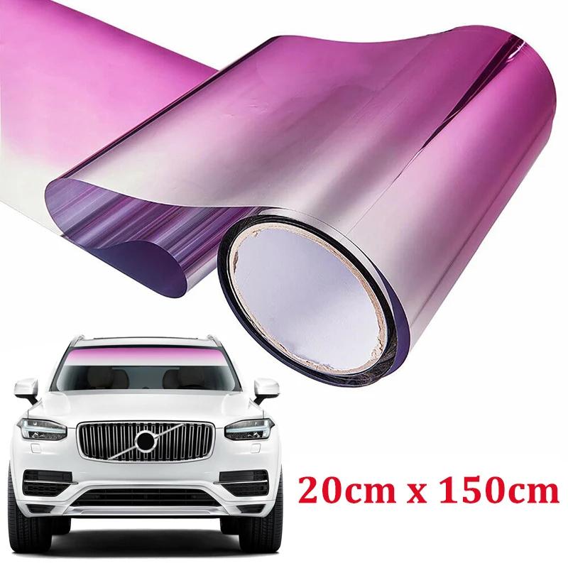 Градиентная цветная автомобильная лобовая пленка для защиты от солнца, защита от ультрафиолета, теплоизоляция, солнцезащитный козырек, тонированные наклейки, автомобильная ПЭТ-пленка
