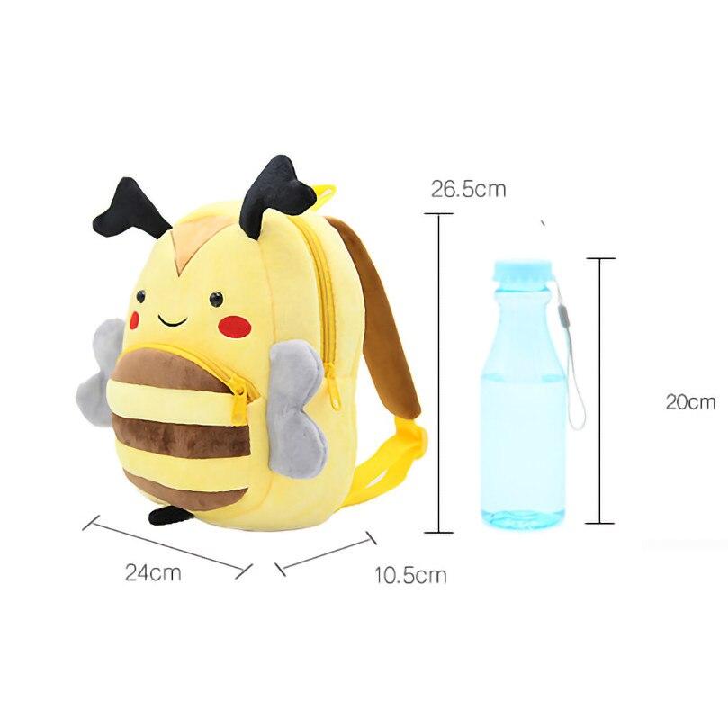 Kids Backpack Bee Model Plus Size 26x24x10cm Yellow Cute Cartoon School Bag for Kindergarten Elementary