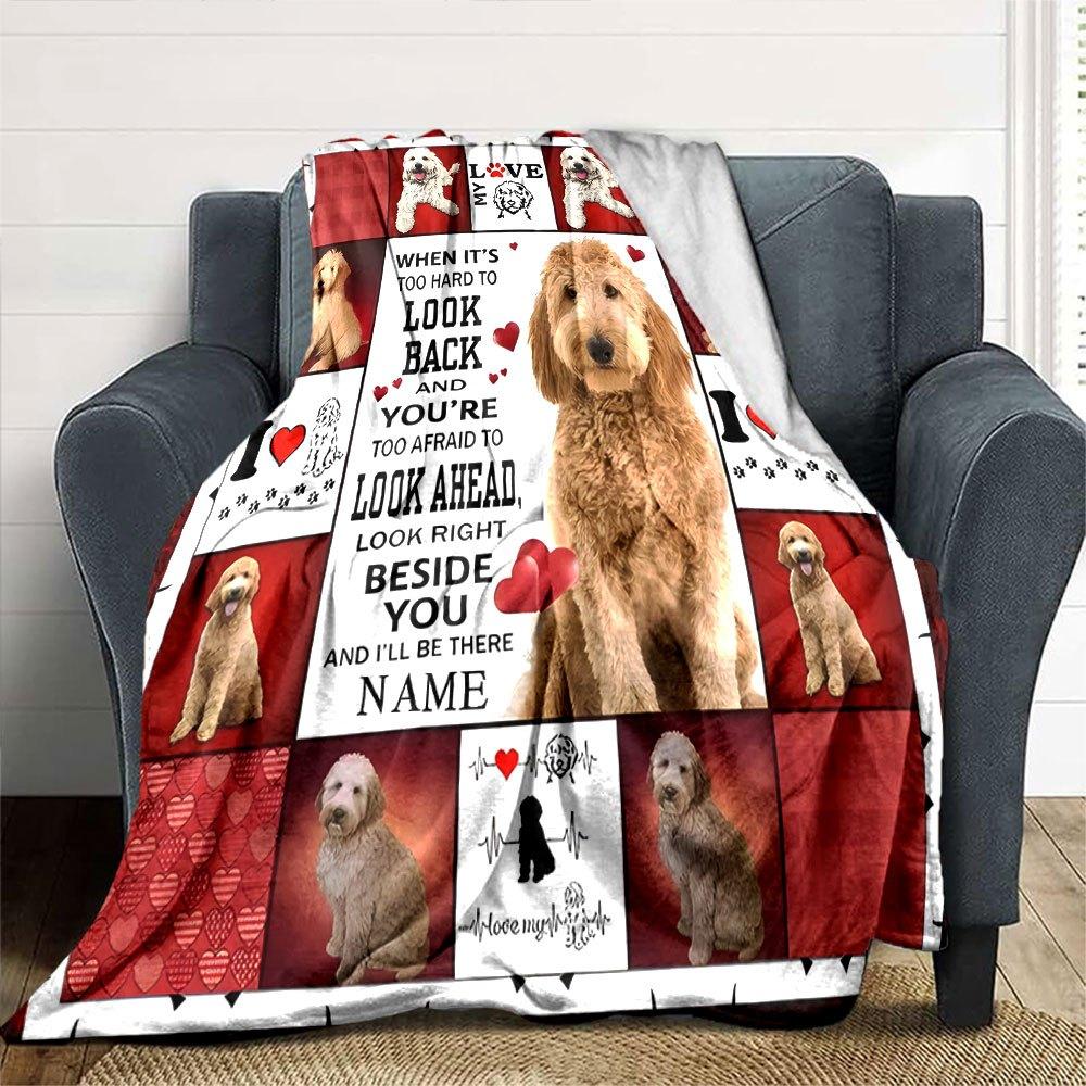 Adorable Goldendoodle Home Customize Your Name Blankets Soft And Cozy Lightweight For Yearround Use Perfect For Picnics Sofa Office Bed Living Room