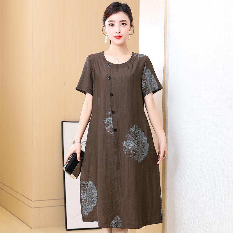 Summeremr, длинное платье с короткими рукавами, винтажный свободный сарафан, женские повседневные платья с круглым вырезом, большие размеры, женская одежда