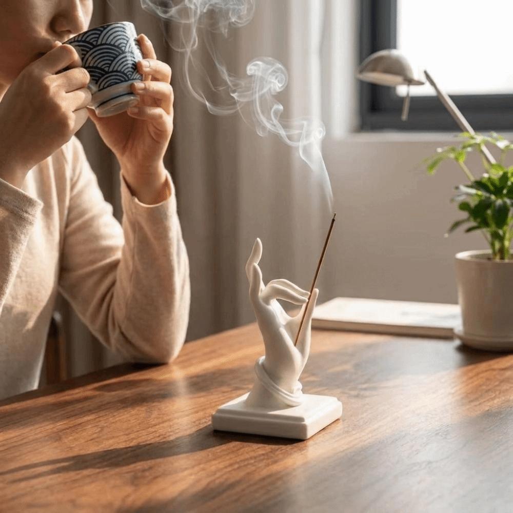 3D Printed Hand Shaped Incense Burner Plastic Finger Shaped Incense Stand Home Decoration