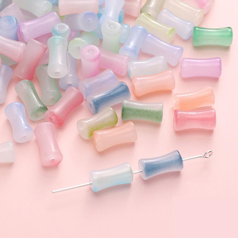 Стеклянные ореолы для окрашивания Бамбуковые бусины Бусины в старинном стиле Бусины ручной работы Аксессуары для бисера Глазурь Имитация нефрита Бусины Материалы