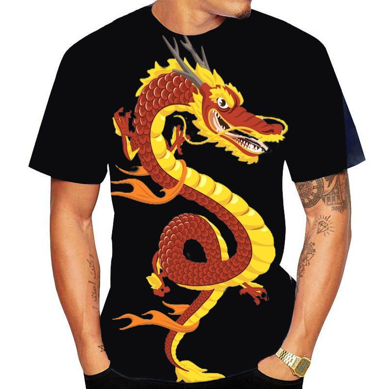 Dragon Animal 3D Print T Shirt Spring Summer Tee Women Men Clothing Plus Size O Neck Short Sleeve Loose Tops Breathable Couples Shirts