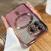 Magsafe Plating Gradient Glitter Clear Case For iPhone 11 12 13 14 Pro Max 14 Plus Soft Silicone Magnetic Wireless Charge Cover
