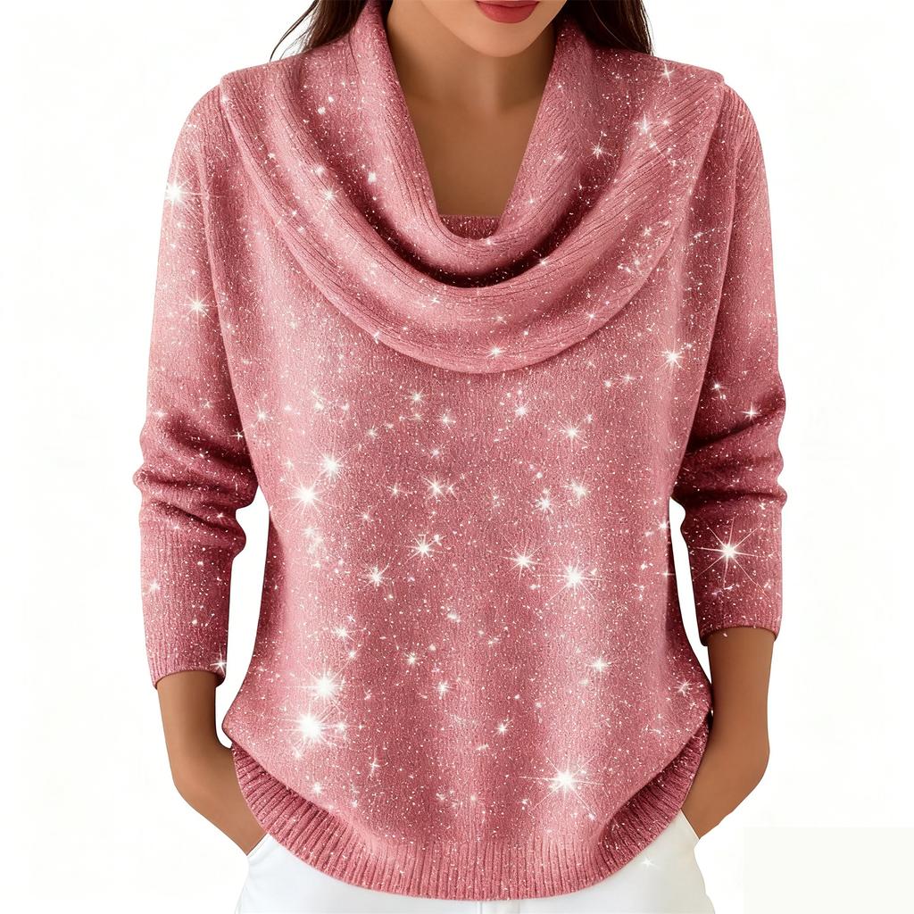 Women's Casual And Fashionable Long Sleeved Knitted Solid Color Top Sweater