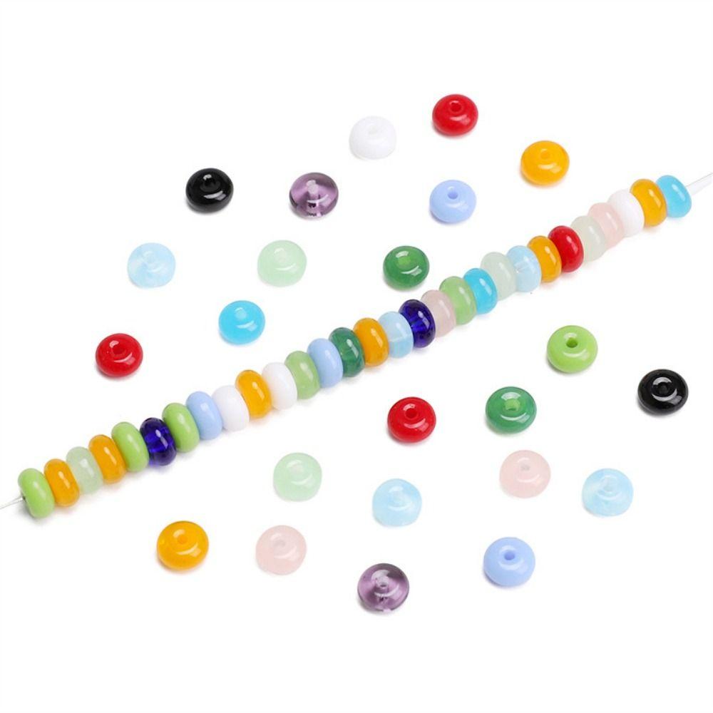 105Pcs Mixed Color DIY Jewelry Beads Multi-clolor Crystal Beads Flat Round Beads Mobile Phone Chain