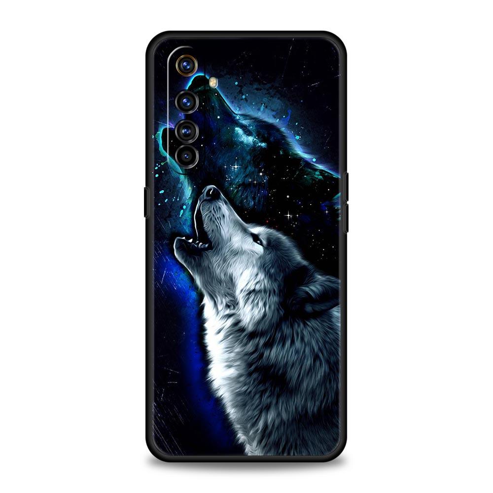 Животное Волк Для Realme 9i Роскошный Чехол для Телефона 9 8 5G GT2 7 6 Pro Plus 8i C21 C3 C11 C25 Мягкий Черный Силиконовый Чехол Coque Fundas