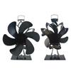 Wood Stove Fan Heat Powered Non-Electric Lotus Shaped Silent Operation 6-Blade Fireplace Fan with