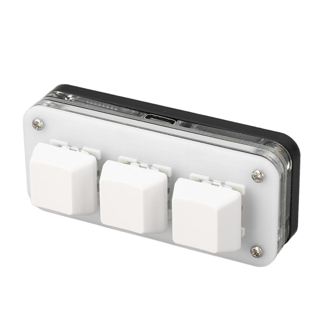 3 Key Mini Keypad USB Mechanical Gaming Programmable Macro Keyboard Blue Switch with RGB Backlit