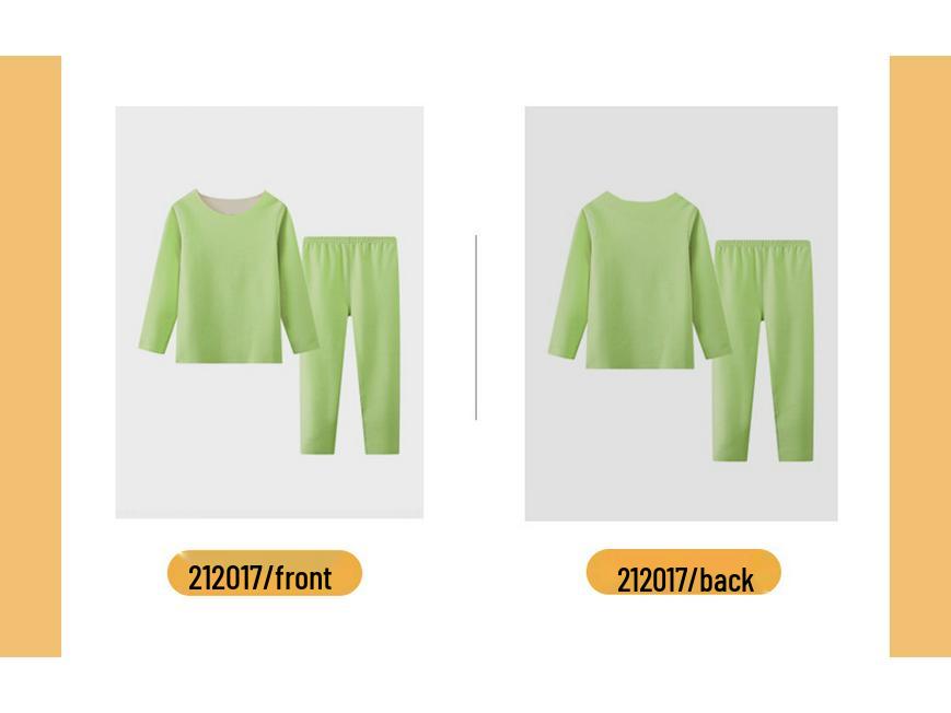 Детский термокомплект Осень/Зима 2025 – Теплый базовый слой однотонного цвета, пижама из двух частей с длинным рукавом и брюками