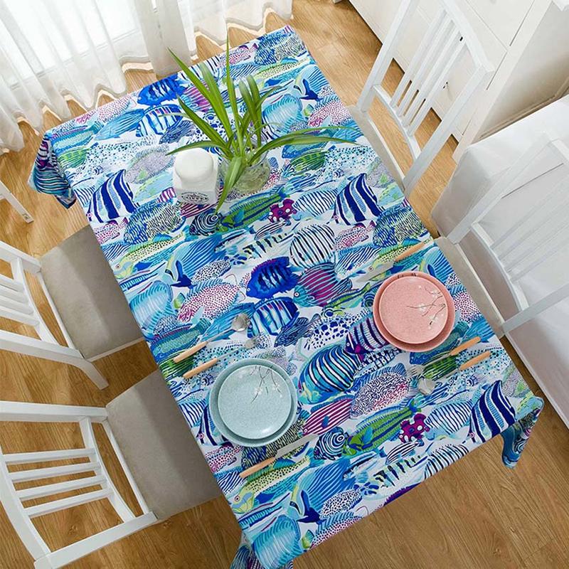 Tropical Fish Table Non-Slip Table Cover Adiabatic Table Cover Home Decor