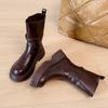 Ретро круглый носок универсальные толстый каблук ботинки Мартин 2025 новые британский стиль пряжка ремня Майяр средние ботинки женские