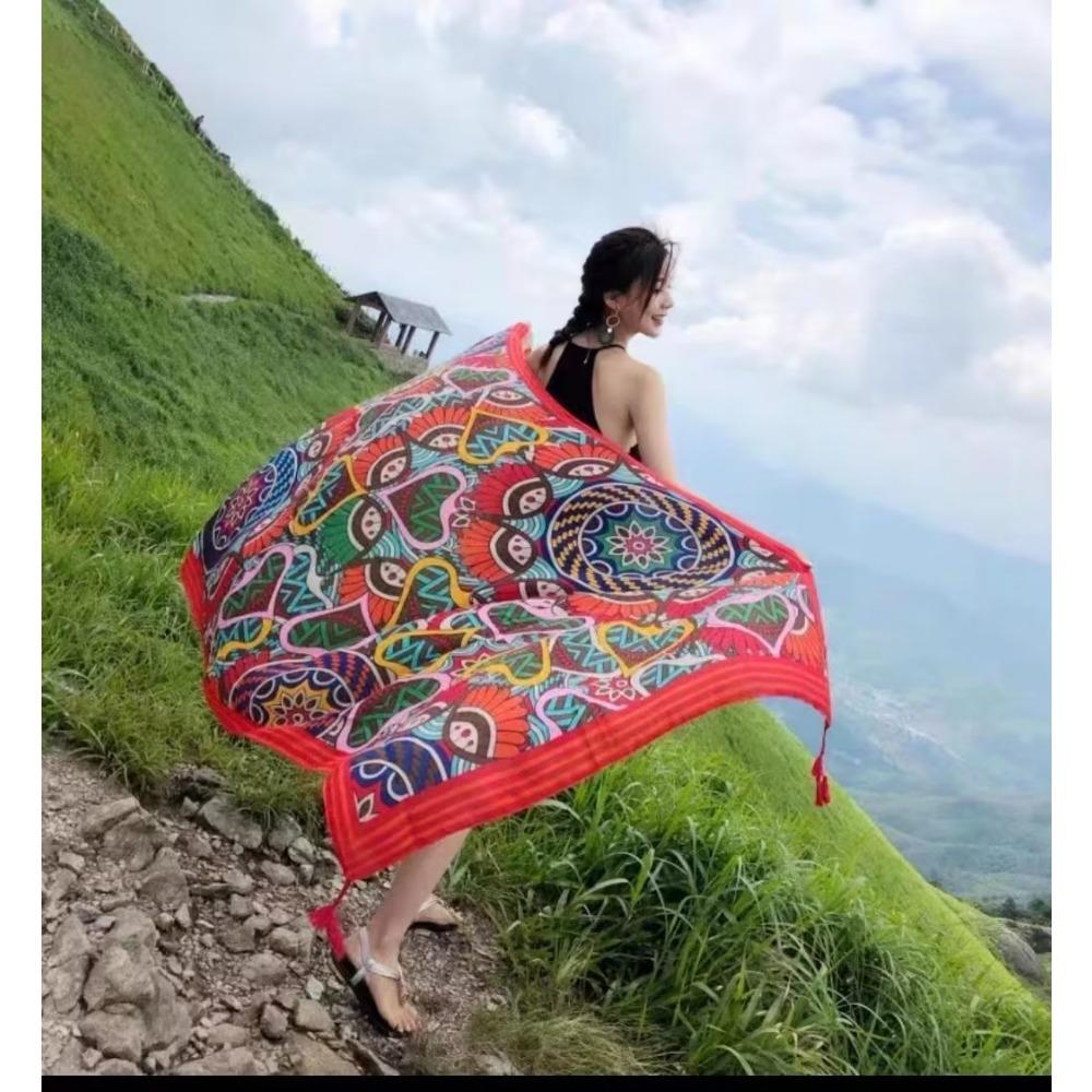 Соленое озеро Чака Туризм на Северо-Западе Этнический стиль Шарф Шелковый шарф Женский Летний Приморский Пляжный Платок Солнцезащитный Тонкий