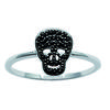 Silver Ring 'Skull' Black Silver (rhodium) - 8x10 Mm