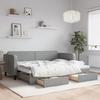VidaXL Daybed with Trundle and Drawers Light Grey 80x200 Cm Fabric 3196847