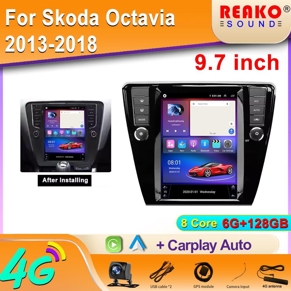 2Din Android Car Radio Intelligent System for Skoda Octavia 2013-2018 for Tesla Carplay DSP WIFI BT Car Multimedia Video Player