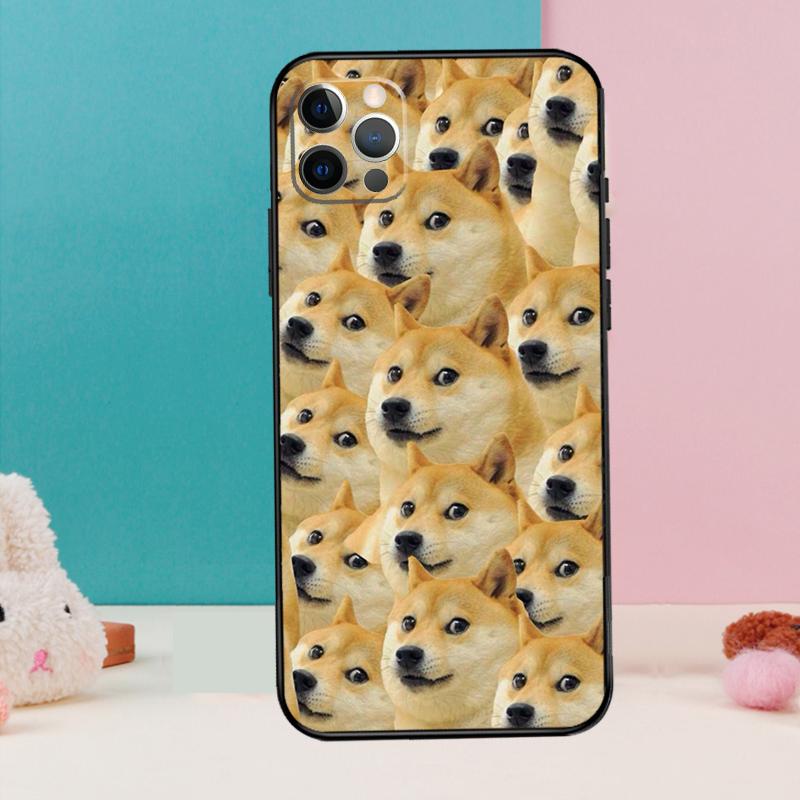 DOGE MEME Shiba Inu Dog Phone Case For iPhone 16 14 13 12 11 15 Pro Max 12 13 mini XR 15 16 Plus 16e Cover Coque